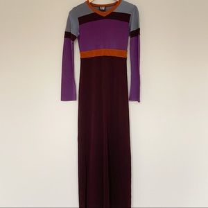 Maxi Dress Cop Copine Purple Orange Colour Block S
